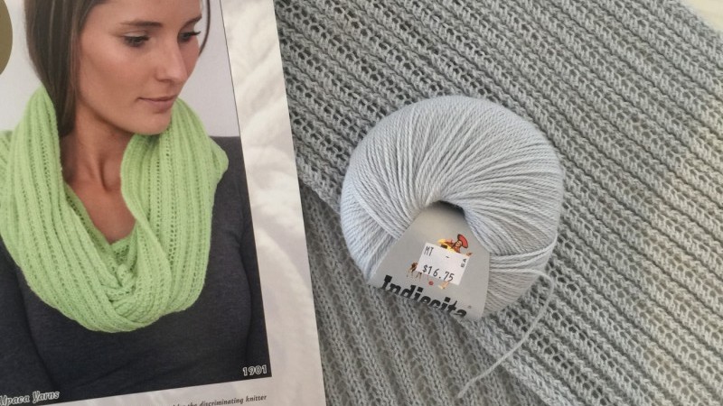 Lacy Cowl made from 100% Baby Alpaca 4 Ply.